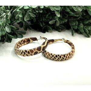 Animal Print Hoop Earrings Lightweight Statement Jewelry Animal Pattern Faux Lea